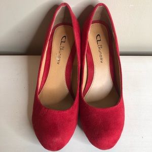 Red Suede Wedges